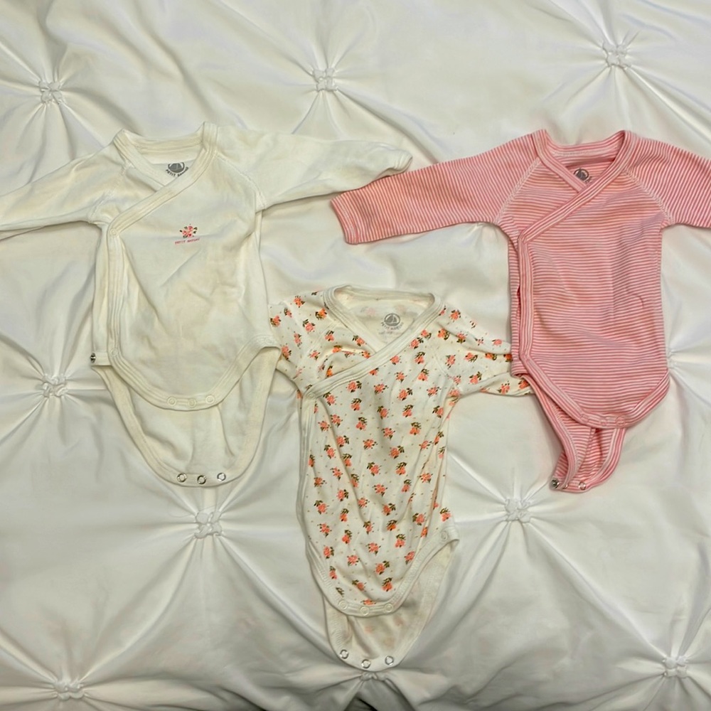 Petit bateau onsies long sleeve set of 3